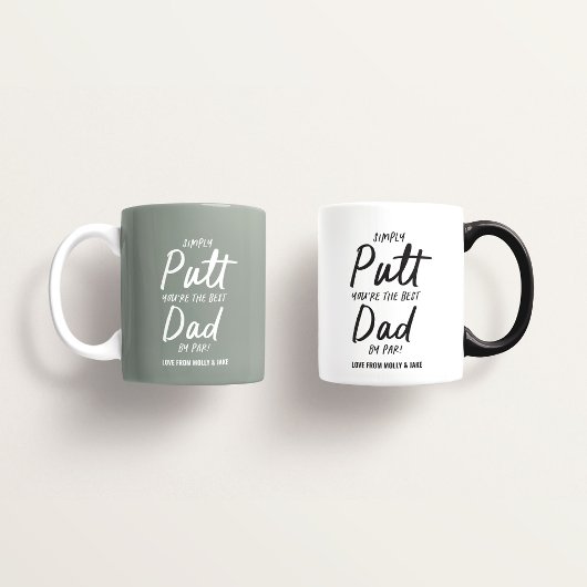 Mug Golf papa moderne kaki vert typographie drôle chic