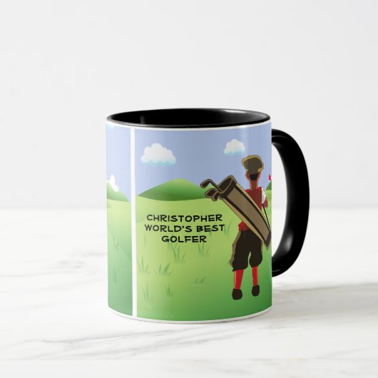 Mug Golf personnalisé amusant sur le terrain de golf (Devant droit)