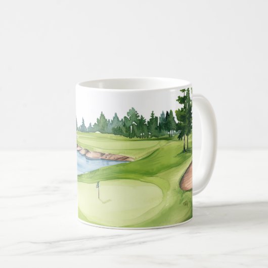 Mug Golf Pittoresque Golf Course Watercolor (Devant droit)