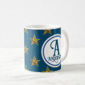 Mug Golf Star Monogramme Lettre de nom de famille Naut (Devant droit)
