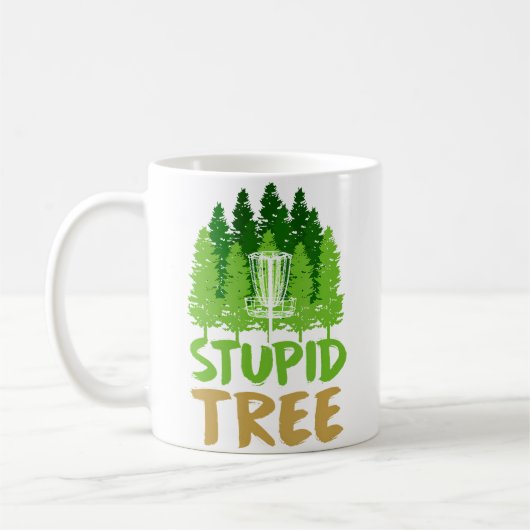 Mug Golf sur disque Arbres stupides Rétro Frisbee Drôl (Gauche)