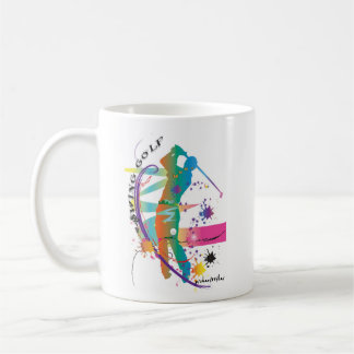 Mug golf swing sport art style brosse