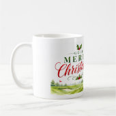 Mug Golf thème de Noël avec boule de golf chapeau de P (Gauche)