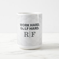 Golf Travail Dur Monogramme Initial Style Rétro