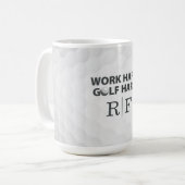 Mug Golf Travail Dur Monogramme Initial Style Rétro (Devant gauche)