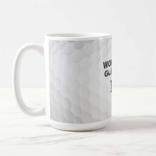 Mug Golf Travail Dur Monogramme Initial Style Rétro (Gauche)