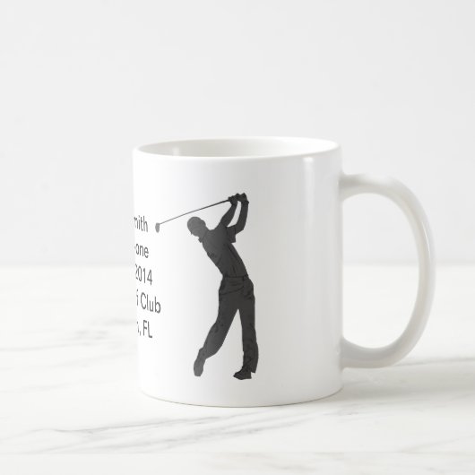 Mug Golf Trou-dans-un la commémoration personnalisable (Droite)