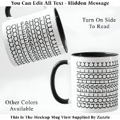 Mug Golfaholic Message caché 140BW Funny Golf