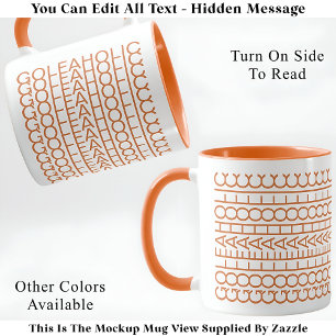 Mug Golfaholic Message Caché 140GW Drôle de Golf