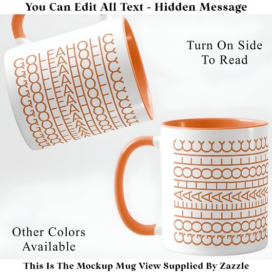 Mug Golfaholic Message Caché 140GW Drôle de Golf