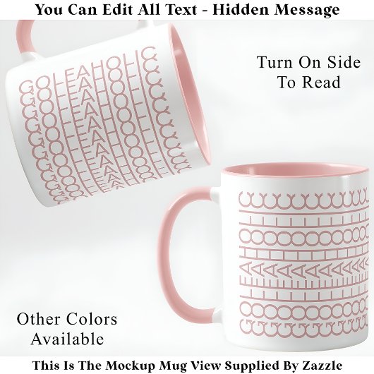 Mug Golfaholic Message caché 140PW Funny Golf