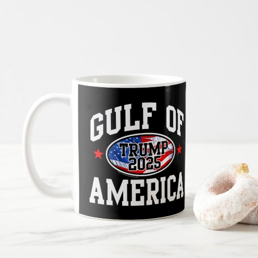 Mug Golfe des USA Amérique 2025 Donald Trump (Avec donut)