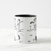 Mug Golfer a une pancarte disant "Comment est ma condu (Centre)