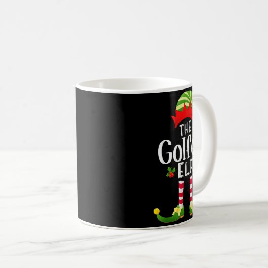 Mug Golfer Christmas Elf Matching Pajama X-mas Party (Devant droit)