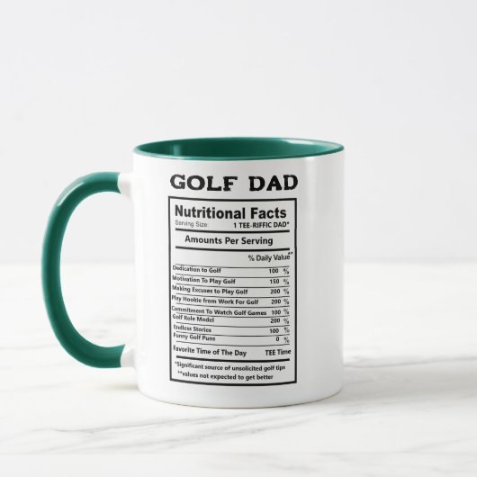Mug Golfer Nutrition Facts Funny Golf Dad Gift (Gauche)