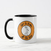 Mug Golfer Tee Temps Humour Drôle Sport Pun Noir Orang (Gauche)