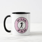 Mug Golfer Tee Temps Sports Humour Funny Pun Rose Noir (Gauche)