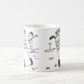 Mug Golfeur a un panneau disant "Qu'est-ce que vous pe (Centre)