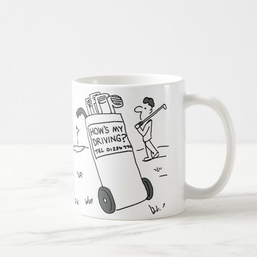 Mug Golfeur a un panneau disant "Qu'est-ce que vous pe (Droite)