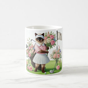 Mug Golfeur avec des fleurs sur la mise verte
