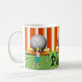 Mug Golfeur Balles de Golf à Rayure Orange (Gauche)
