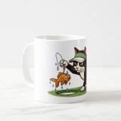Mug Golfeur Chat Drôle Pêche Danger Eau (Devant gauche)