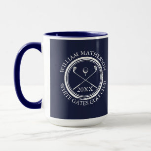 Mug Golfeur et nom du club Date Marine Blue