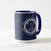 Mug Golfeur et nom du club Date Marine Blue (Devant droit)