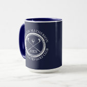 Mug Golfeur et nom du club Date Marine Blue (Devant gauche)