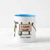 Mug Golfeur personnalisé de panda de Kawaii (Centre)