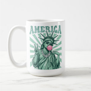 Mug Gomme à bulles Statue de la Liberté Amérique Patri