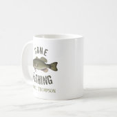 Mug Gone Fishing Bass Poisson Moderne Pêcheur Café (Devant gauche)