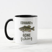 Mug Gone Fishing Basse Poisson Moderne Pêcheur Cute (Gauche)