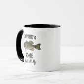 Mug Gone Fishing Basse Poisson Moderne Pêcheur Cute (Devant gauche)