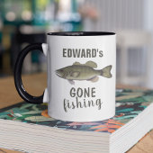 Mug Gone Fishing Basse Poisson Moderne Pêcheur Cute