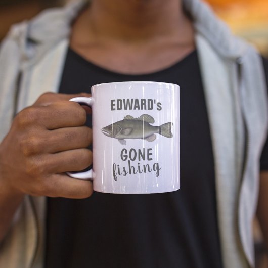 Mug Gone Fishing Basse Poisson Moderne Pêcheur Cute