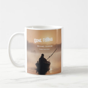 Mug Gone Fishing Sunrise Retraité Pêcheur Cadeau