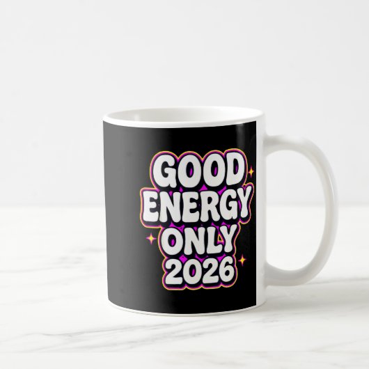 Mug Good Energy Only 2026 Retro Bubble Letter Design  (Droite)