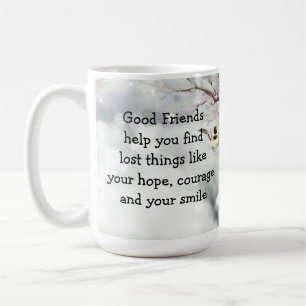 Mug Good Friends Friendship Citation mignonne Oiseau A
