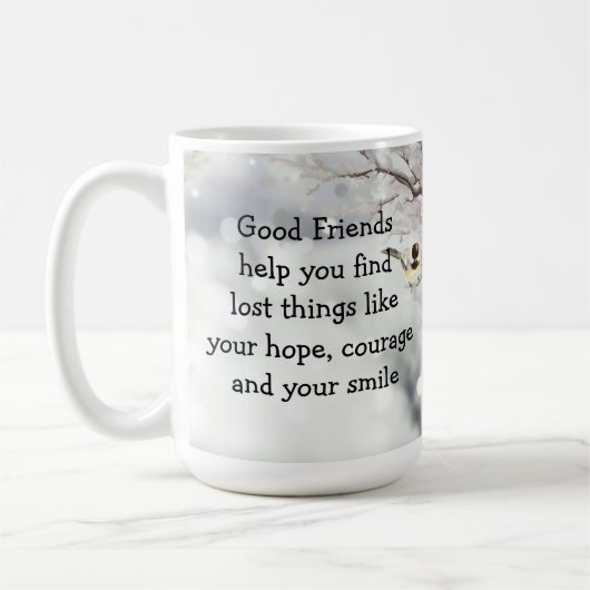 Mug Good Friends Friendship Citation mignonne Oiseau A (Gauche)