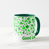 Mug Good Luck Four Leaf Clover Shamrocks Personalized (Devant droit)