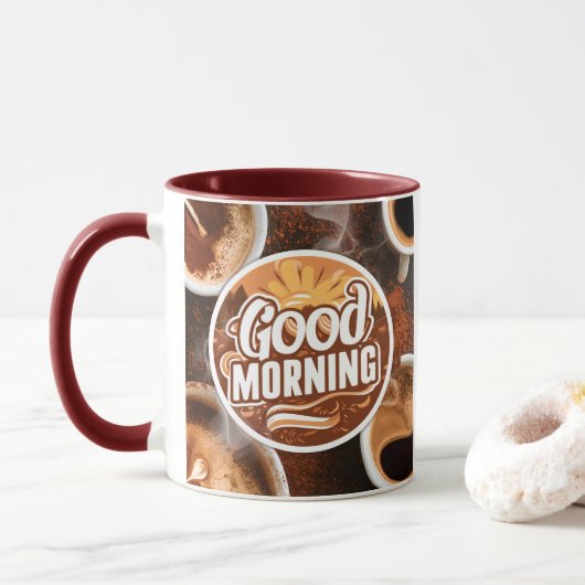 Mug Good Morning Coffee Art #2 (Avec donut)