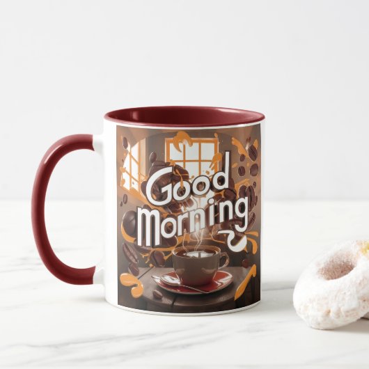 Mug Good Morning Coffee Art #6 (Avec donut)