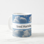 Mug Good Morning Name Beautiful Clouds Modèle photo (Devant gauche)