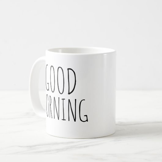 Mug Good Morning Noir et Blanc (Devant gauche)