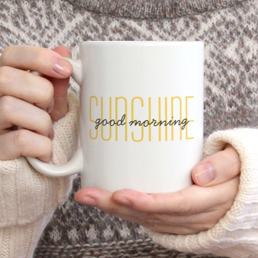 Mug Good Morning Sunshine Cute Citation tendance Jaune
