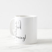 Mug "Good Morning" Typographie noire simple (Devant gauche)