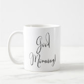 Mug "Good Morning" Typographie noire simple (Gauche)