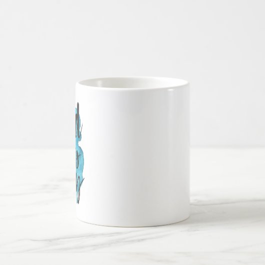 Mug Good Vibes Bleu Profond Uniquement Brosse Script C (Centre)