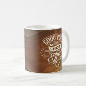 Mug Good Vibes Café Chaud Main Lettré Agate Frotté (Devant droit)